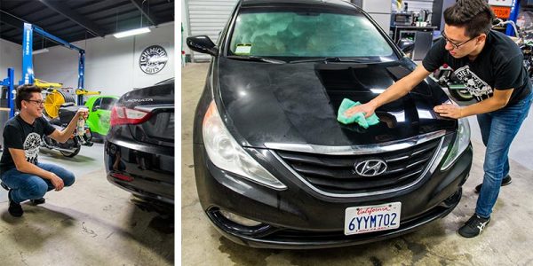 WAC209-InstaWax-SprayCarnaubaWax-SprayableCarnauba-Huyndai-WaxBlackCar-2